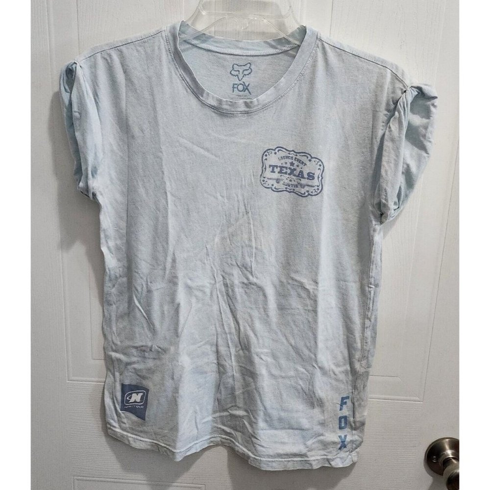 Fox Head Racing x Nautique Boating Women's Short Rolled‎ Sleeve Shirt Blue Sz XS